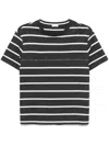 Brunello Cucinelli Monili Striped Short-sleeve Cotton T-shirt In Grey