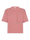 Brunello Cucinelli Gestreiftes T-shirt In Multi