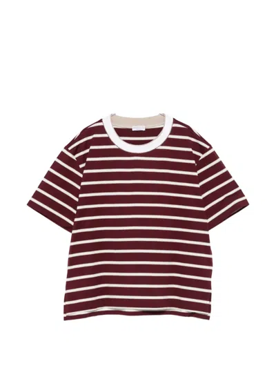 Brunello Cucinelli Short-sleeved T-shirt In Burgundy