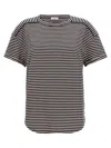 Brunello Cucinelli Blue Striped Jersey T-shirt