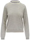 Brunello Cucinelli Striped T-shirt In Neutrals