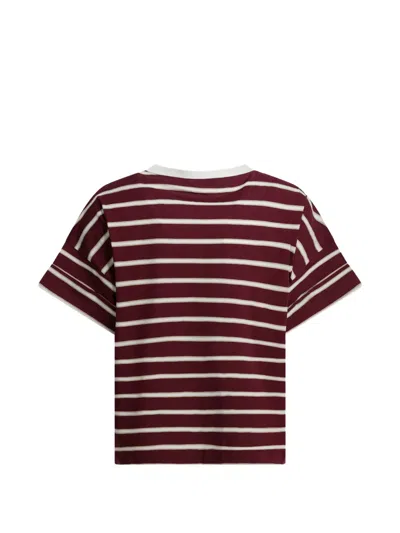 Brunello Cucinelli Striped T-shirt In Red