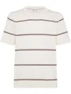 Brunello Cucinelli Striped T-shirt In White