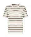 Brunello Cucinelli Striped Crew Neck T-shirt In White