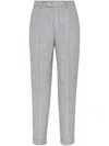 Brunello Cucinelli Wool And Cotton Trousers With Cuffs In 灰色