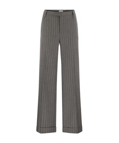 BRUNELLO CUCINELLI BRUNELLO CUCINELLI PINSTRIPED WIDE-LEG TROUSERS