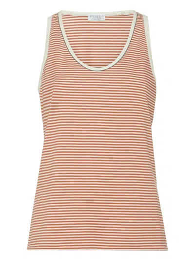 BRUNELLO CUCINELLI STRIPED TANK TOP