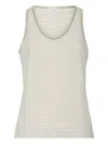 Brunello Cucinelli Top With Monili In Neutral