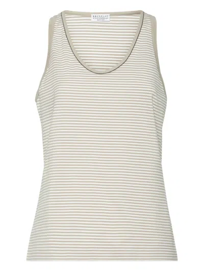 BRUNELLO CUCINELLI STRIPED TANK TOP