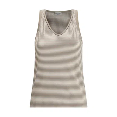 BRUNELLO CUCINELLI STRIPED TANK TOP