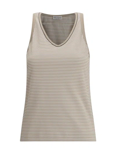 BRUNELLO CUCINELLI STRIPED TANK TOP
