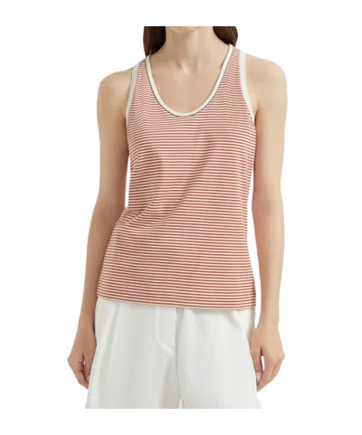Brunello Cucinelli Striped Tank Top In Burgundy