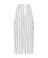 Brunello Cucinelli Striped Tapered Trousers In White