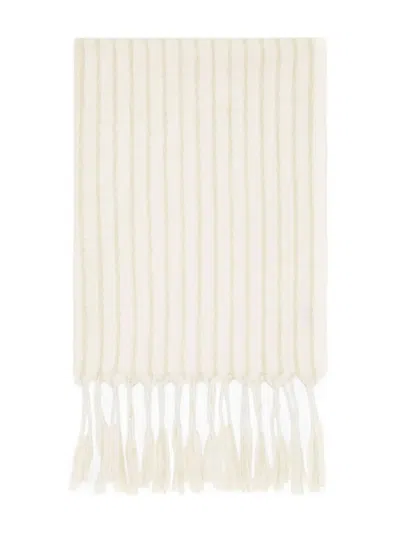 BRUNELLO CUCINELLI STRIPED TASSEL-EDGE SCARF