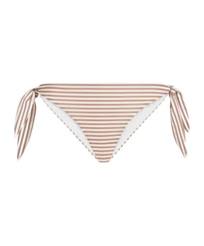 BRUNELLO CUCINELLI STRIPED TECHNO JERSEY BIKINI BOTTOMS