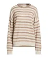 Brunello Cucinelli Striped Thin Knitted Sweater In Multi