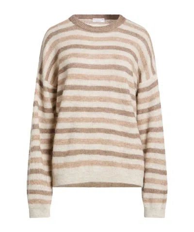 Brunello Cucinelli Striped Thin Knitted Sweater In Multi