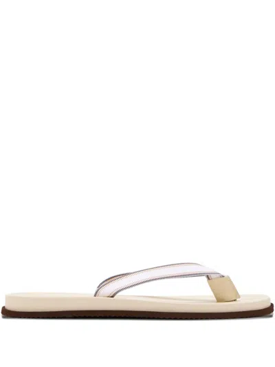 BRUNELLO CUCINELLI STRIPED THONG SANDALS