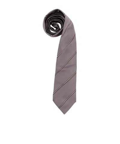 BRUNELLO CUCINELLI STRIPED SILK TIE