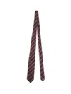 Brunello Cucinelli Striped Silk Tie In Brown