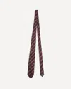 Brunello Cucinelli Striped Silk Tie In Burgundy