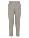Brunello Cucinelli Leisure Fit Trousers With Pleats In Neutral