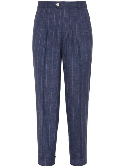 BRUNELLO CUCINELLI STRIPED TROUSERS
