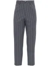 Brunello Cucinelli Striped Trousers In Grey