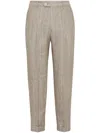 Brunello Cucinelli Striped Trousers In Neutrals