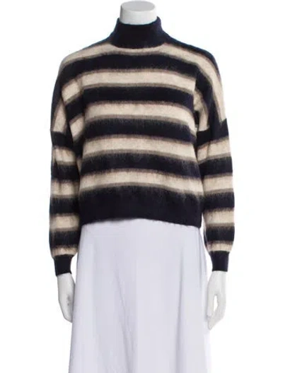 Pre-owned Brunello Cucinelli Striped Turtleneck Sweater W/ Tags