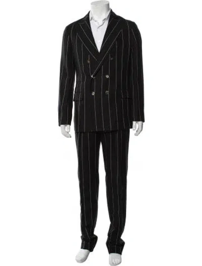 Pre-owned Brunello Cucinelli Striped Two-piece Suit W/ Tags In Black