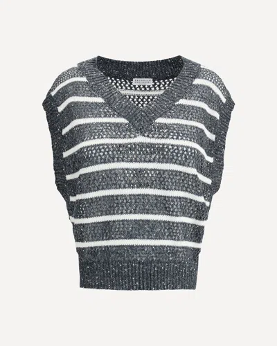 BRUNELLO CUCINELLI STRIPED VEST