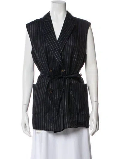 Pre-owned Brunello Cucinelli Striped Vest W/ Tags In Blue