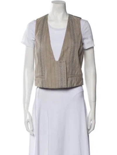 Pre-owned Brunello Cucinelli Striped Vest W/ Tags In Neutral