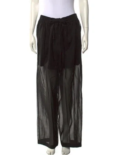Pre-owned Brunello Cucinelli Striped Wide Leg Pants In Black