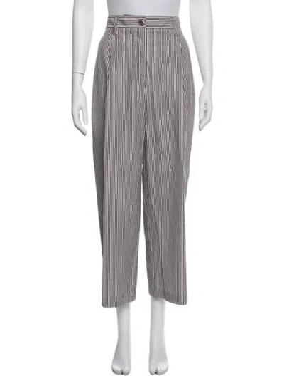 Pre-owned Brunello Cucinelli Striped Wide Leg Pants In Blue