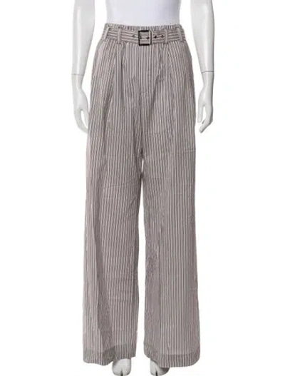 Pre-owned Brunello Cucinelli Striped Wide Leg Pants In Brown