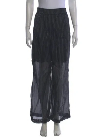 Pre-owned Brunello Cucinelli Striped Wide Leg Pants In Gray