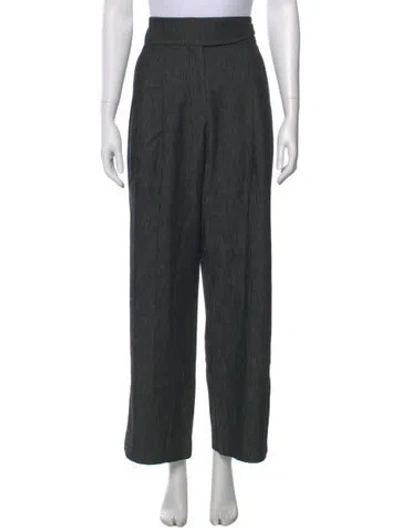 Pre-owned Brunello Cucinelli Striped Wide Leg Pants In Gray