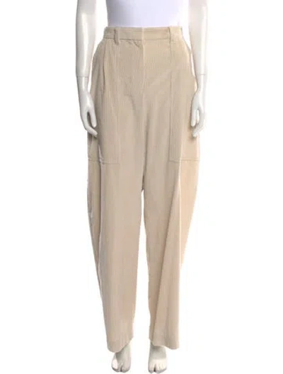 Pre-owned Brunello Cucinelli Striped Wide Leg Pants In Neutral
