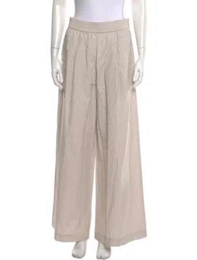 Pre-owned Brunello Cucinelli Striped Wide Leg Pants In Neutral