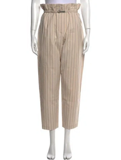 Pre-owned Brunello Cucinelli Striped Wide Leg Pants In Neutral
