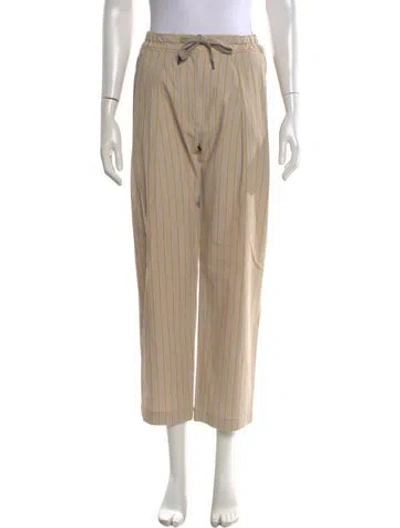 Pre-owned Brunello Cucinelli Striped Wide Leg Pants In Neutral