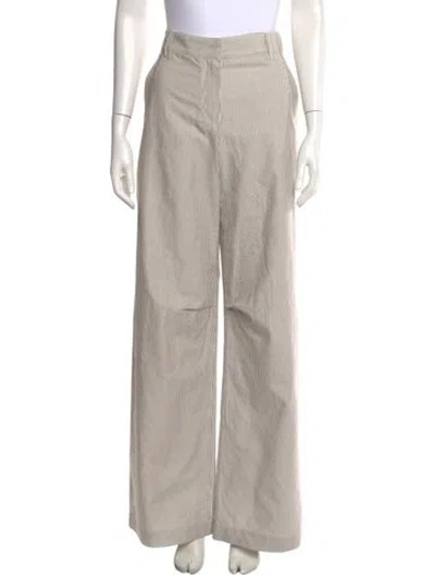 Pre-owned Brunello Cucinelli Striped Wide Leg Pants W/ Tags In Brown
