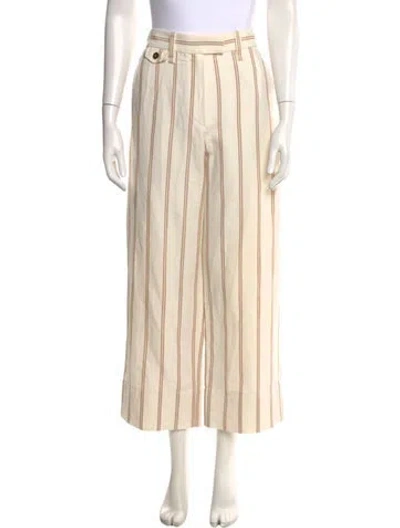 Pre-owned Brunello Cucinelli Striped Wide Leg Pants W/ Tags In Brown