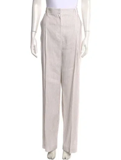 Pre-owned Brunello Cucinelli Striped Wide Leg Pants W/ Tags In Brown