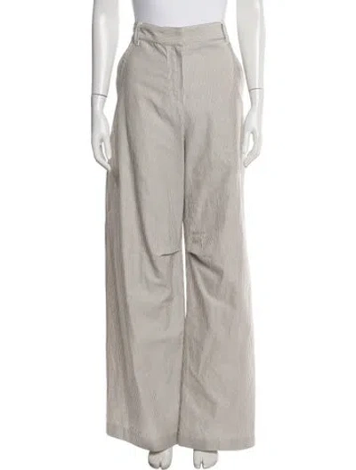 Pre-owned Brunello Cucinelli Striped Wide Leg Pants W/ Tags In Brown
