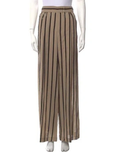 Pre-owned Brunello Cucinelli Striped Wide Leg Pants W/ Tags In Neutral