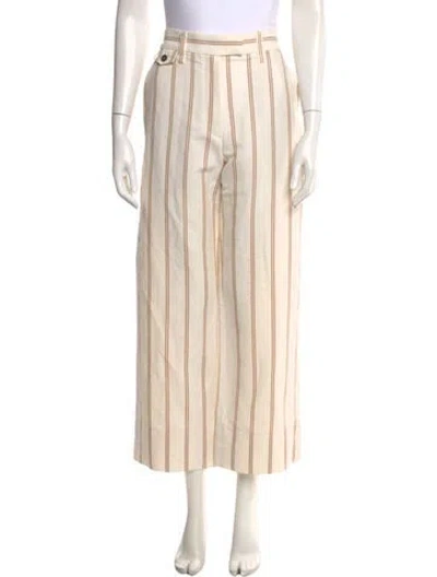 Pre-owned Brunello Cucinelli Striped Wide Leg Pants W/ Tags In Neutral