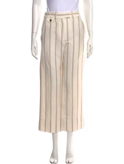 Pre-owned Brunello Cucinelli Striped Wide Leg Pants W/ Tags In Neutral